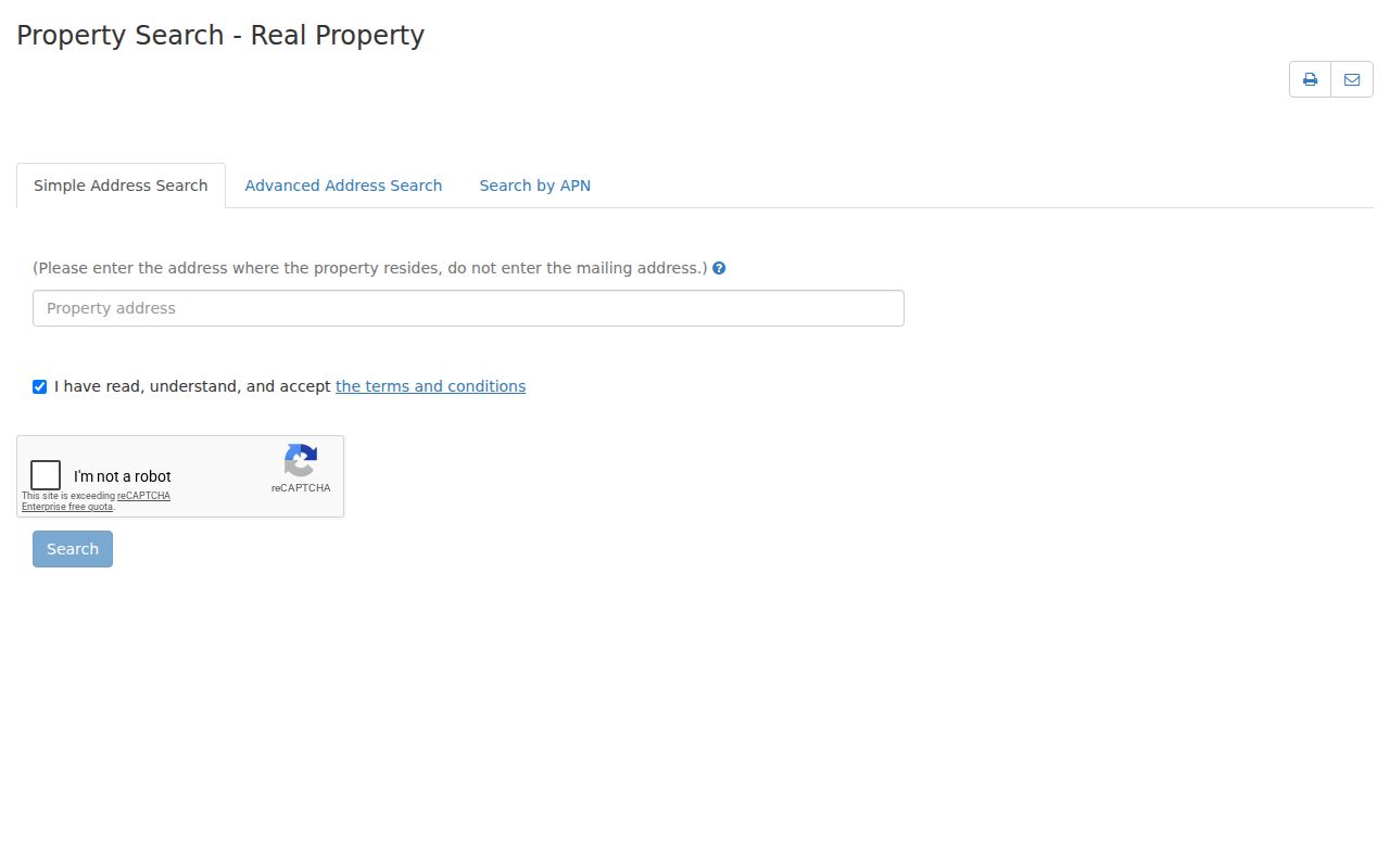 Los Altos residents directory view of the county real property search