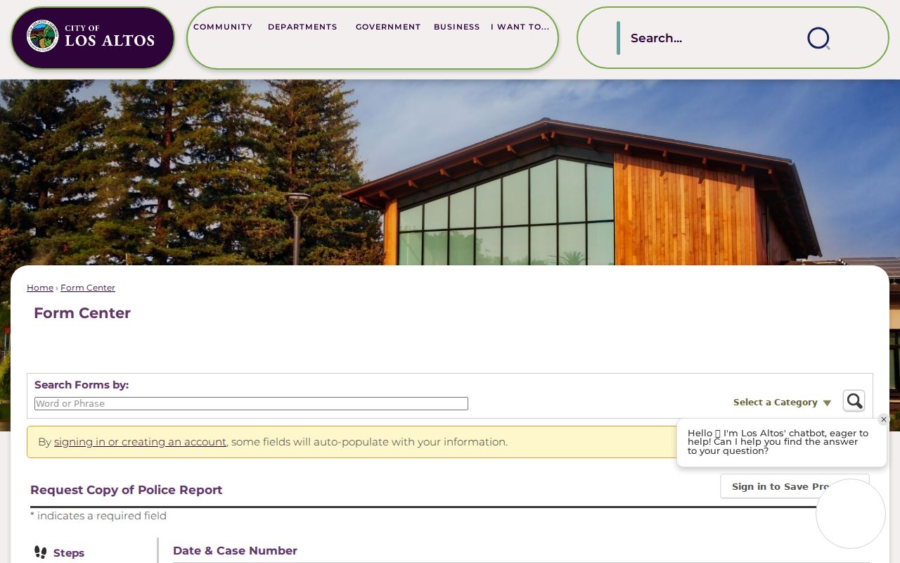 Los Altos neighbors police report request information