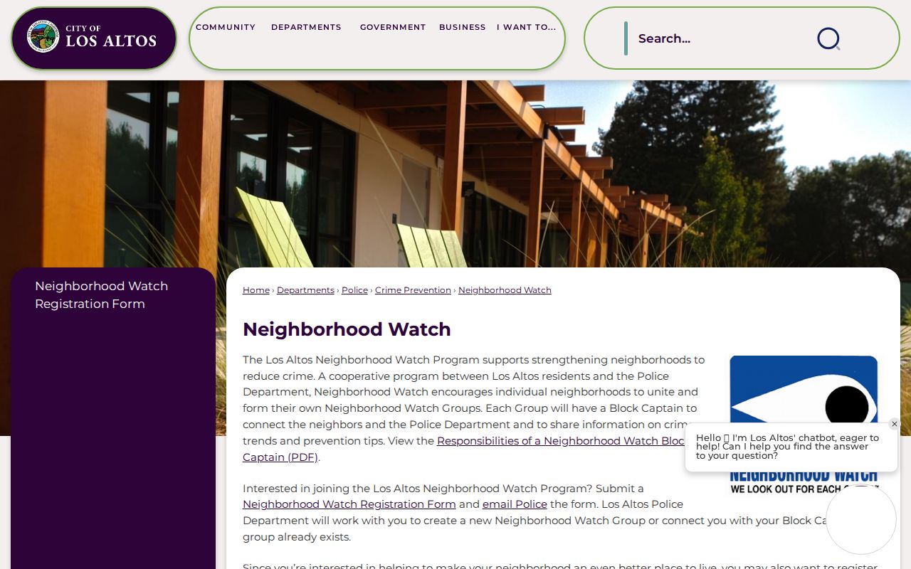 Los Altos neighbors Neighborhood Watch program