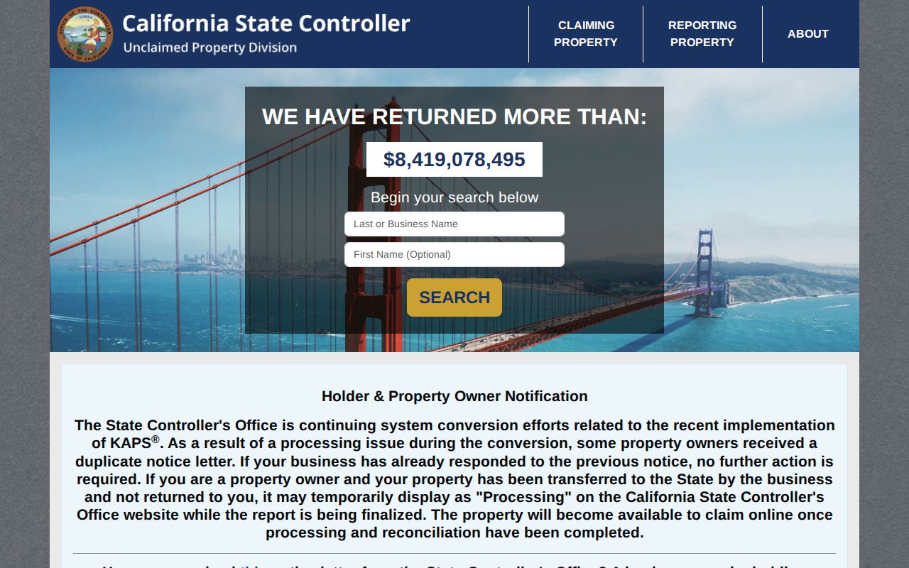 Los Altos ZIP code directory unclaimed property name and city search